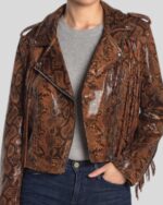 Snakeskin women`s Leather Jacket