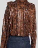 Snakeskin women`s Leather Jacket - Image 2